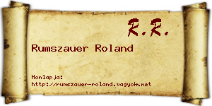 Rumszauer Roland névjegykártya